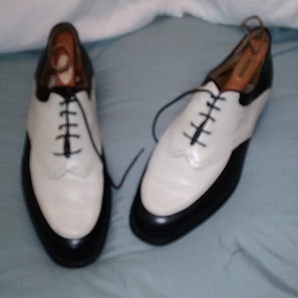 2 pair Spectator Shoes size 11.5 - 12, Black/White - Picture 3 of 3